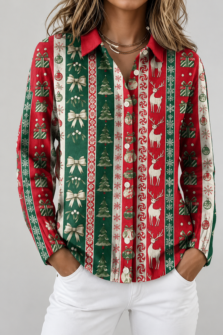 Festzauber Damenstrickjacke in Rot-Grün