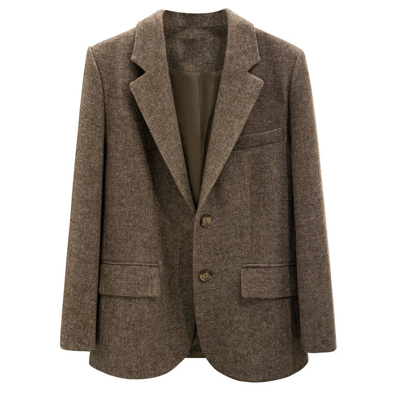 Ein klassischer Wollblazer mit Reverskragen