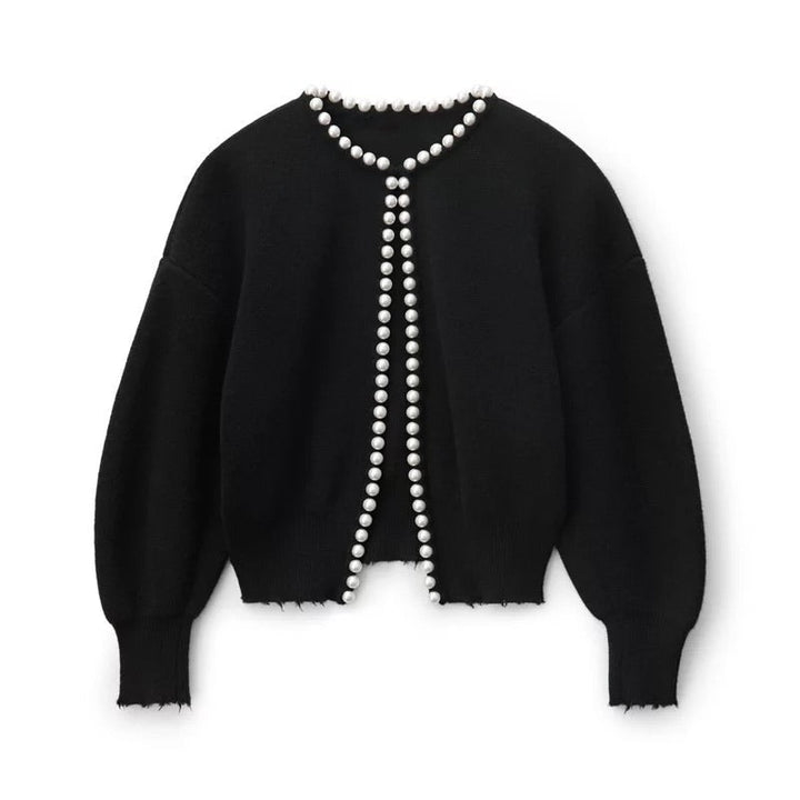 Strickjacke mit Perlendetails
