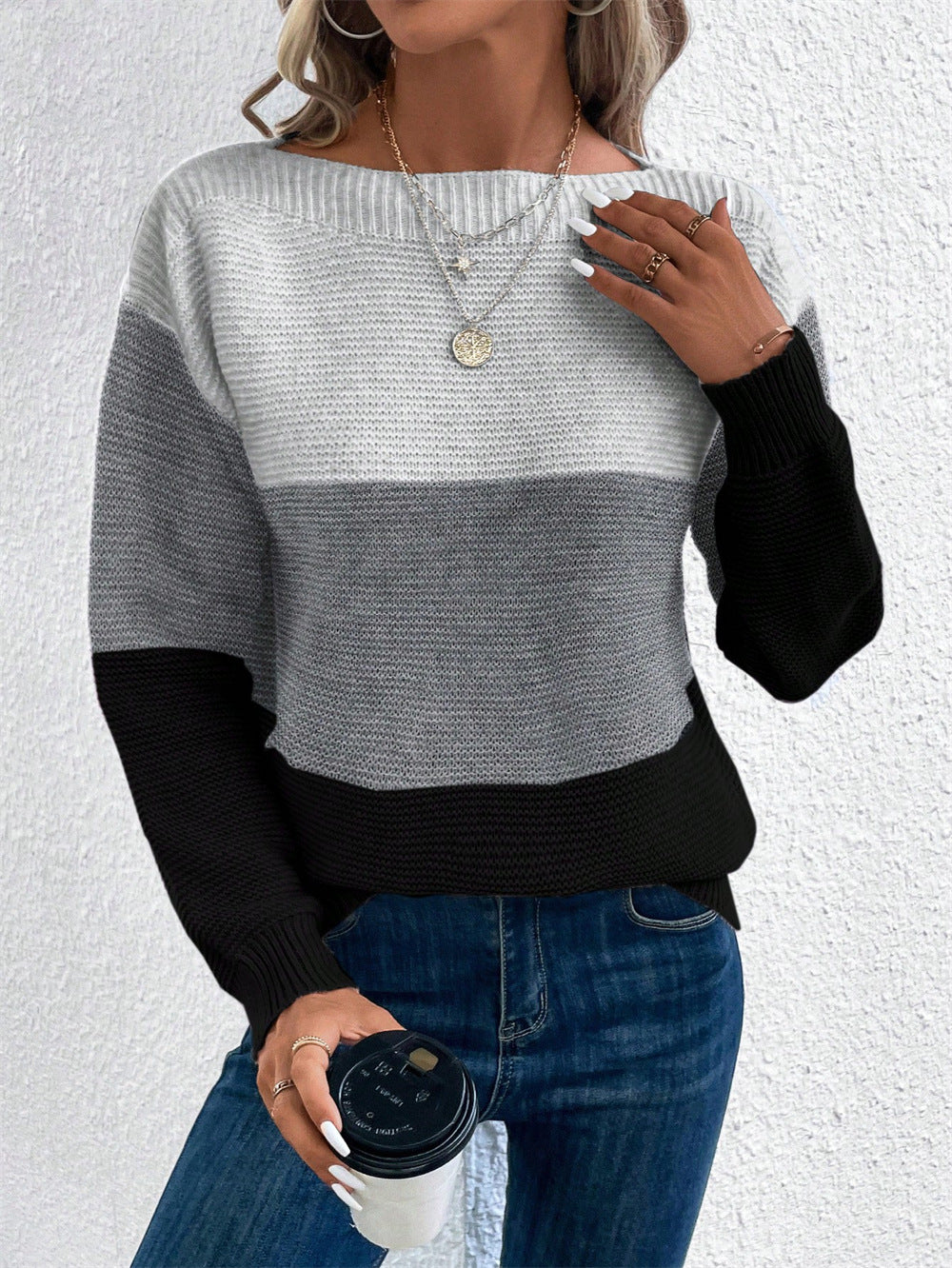 Women'S Color-Block Sweater Top